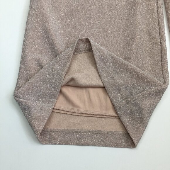 WINDSOR Light Mauve Pink Silver Glitter High Rise Waist Wide Flare Leg Pant - Picture 7 of 11